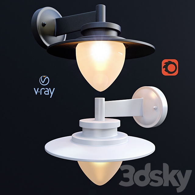 SESMA outdoor lighting wall lamps from the company LUCIDE Belgium. 3ds Max - thumbnail 1