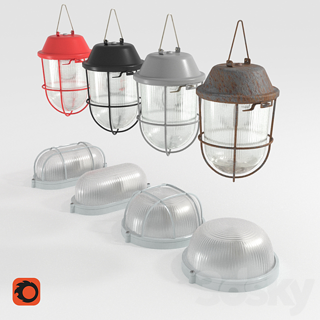 Set of housing and communal services lamps 3ds Max - thumbnail 1