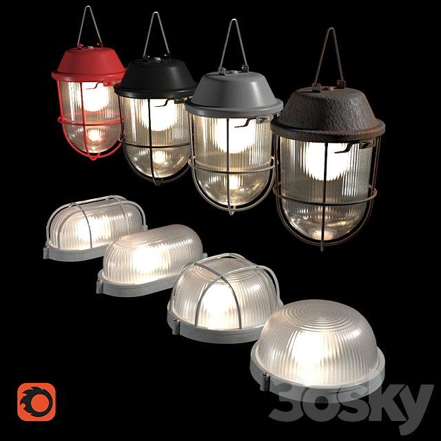 Set of housing and communal services lamps 3ds Max - thumbnail 2