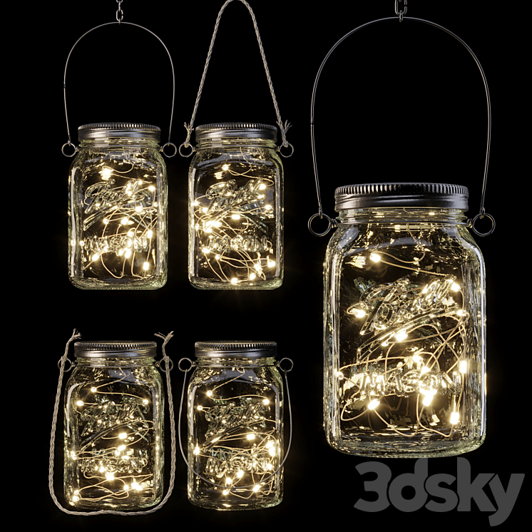 Solar hanging lamp 3DS Max Model - thumbnail 1