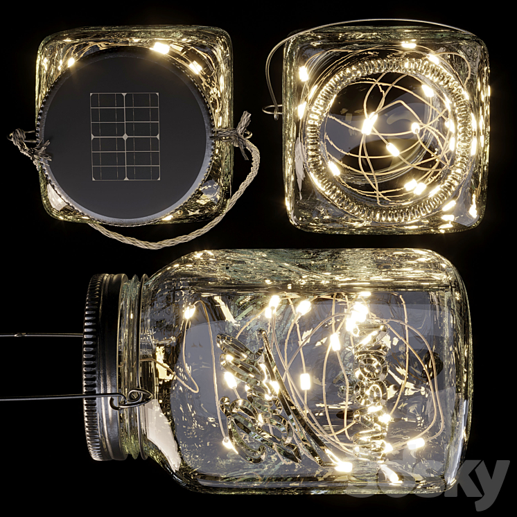 Solar hanging lamp 3DS Max Model - thumbnail 2