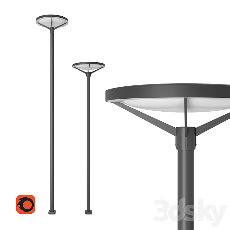 Street lamp – Street LED light 3 3DS Max Model - thumbnail 1