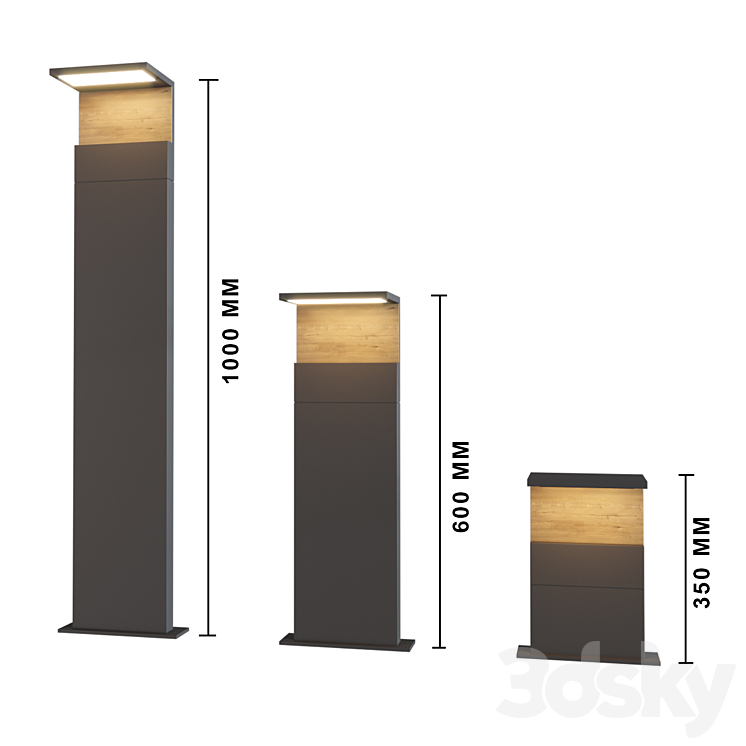 Street light set1 3DS Max Model - thumbnail 1