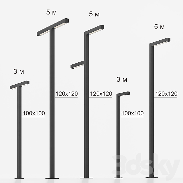 Street lights Integral part 1 3DSMax File - thumbnail 1