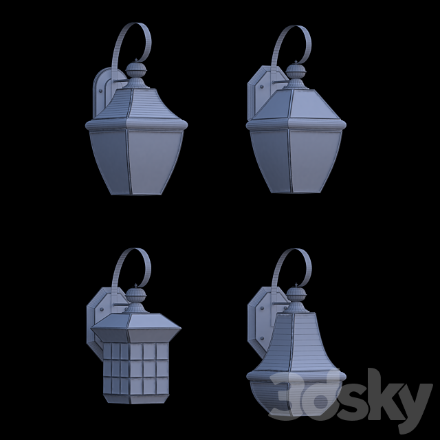 Wall Lamp Chatel set 3DSMax File - thumbnail 3