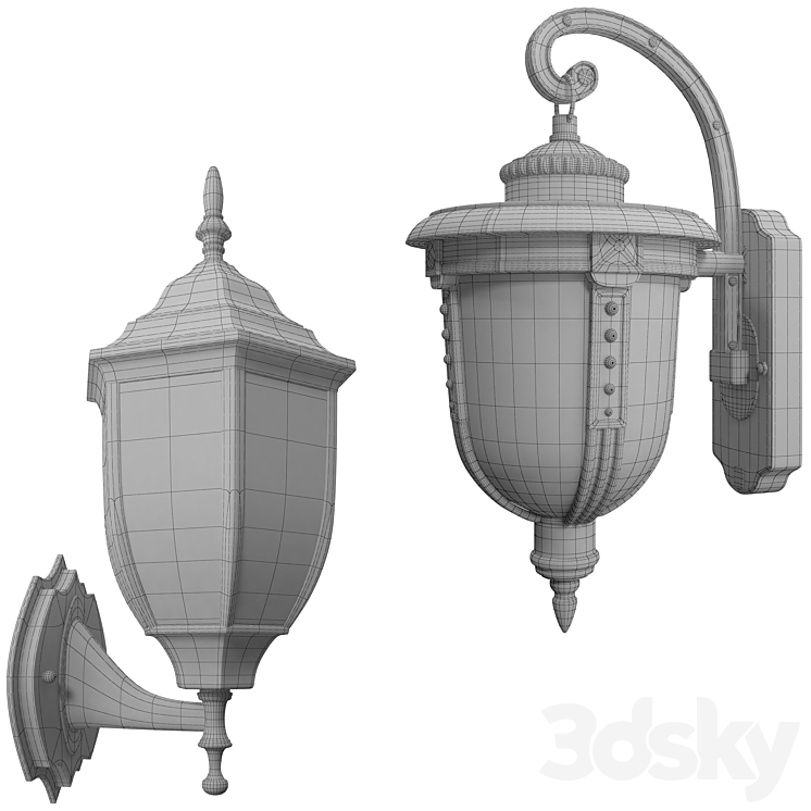 Wall lamp European outdoor ROYAL 3DS Max - thumbnail 2