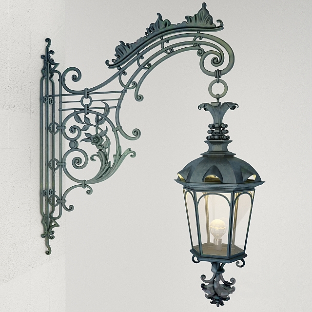 Wrought iron Wall Lamp 3DSMax File - thumbnail 1