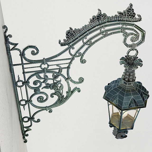 Wrought iron Wall Lamp 3DSMax File - thumbnail 3