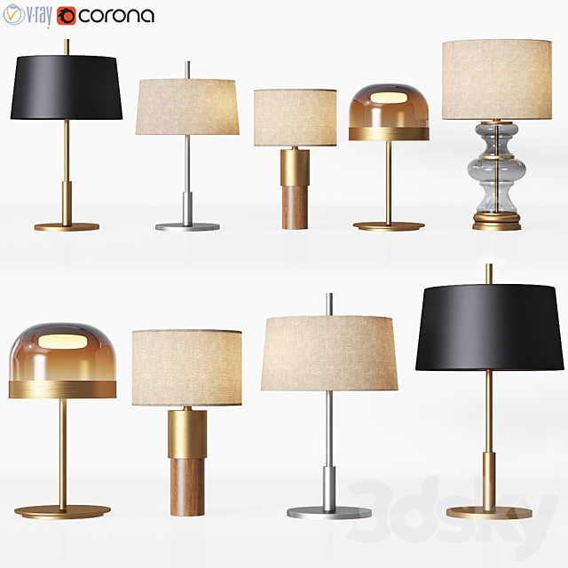 5 Table Lamps Set 1 3DSMax File - thumbnail 1