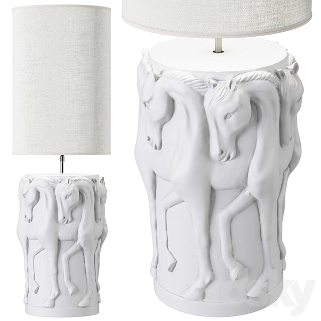 ADAMSBRO LAMP STAND DANCING HORSES 3dsMax Model - thumbnail 3