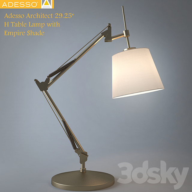 Adesso Architect 31 H Table Lamp with Empire Shade 3DSMax File - thumbnail 1