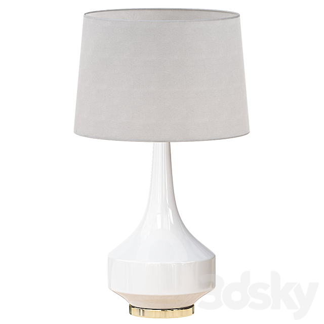 Anderson Table Lamp White 3DS Max Model - thumbnail 2