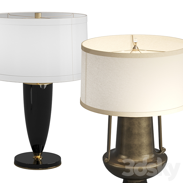 Arteriors 4 table lamps 3DS Max - thumbnail 2