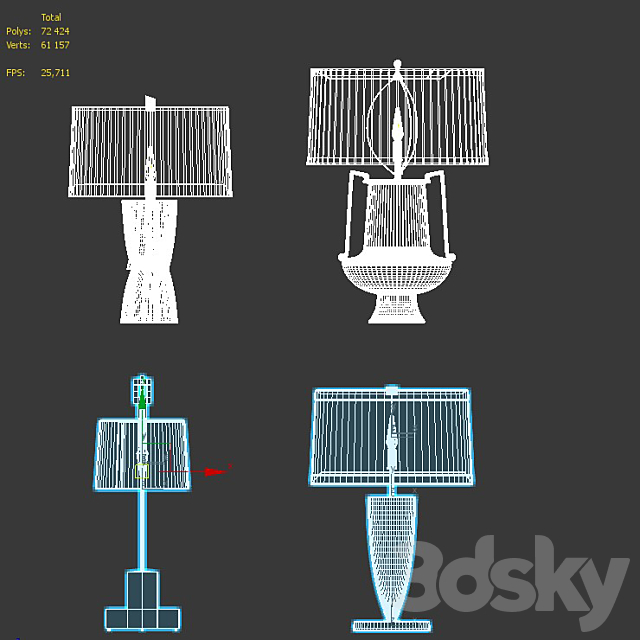 Arteriors 4 table lamps 3DSMax File - thumbnail 5