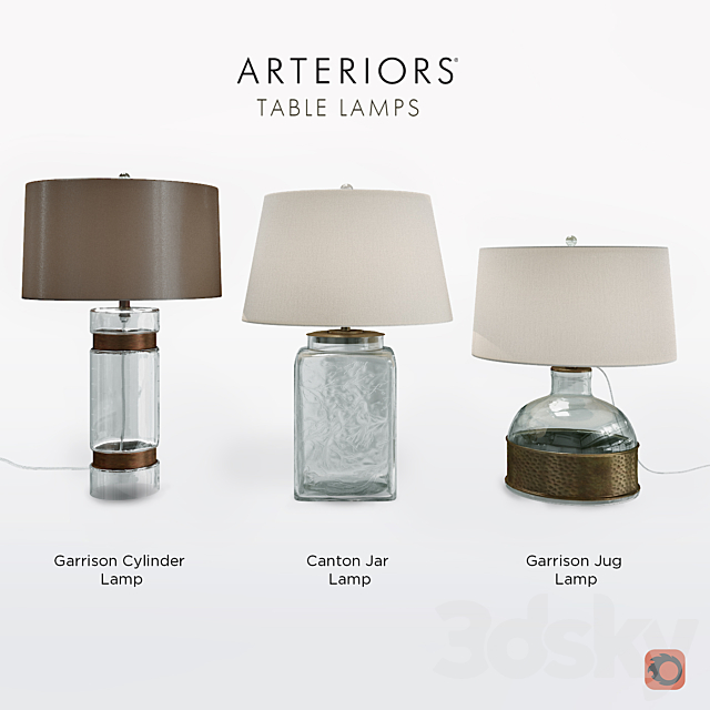 Arteriors – Table Lamps Set 3DSMax File - thumbnail 1