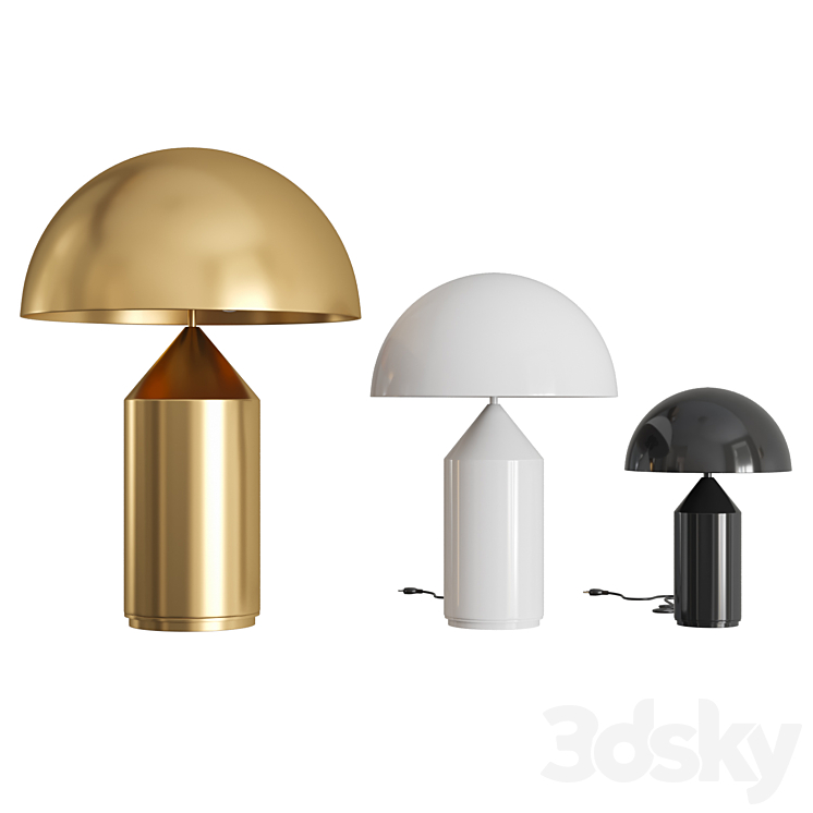 Atollo metal table lamp 3DS Max - thumbnail 1