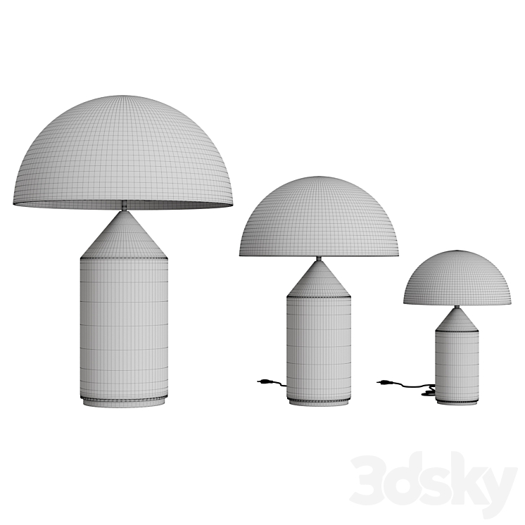 Atollo metal table lamp 3DS Max - thumbnail 2