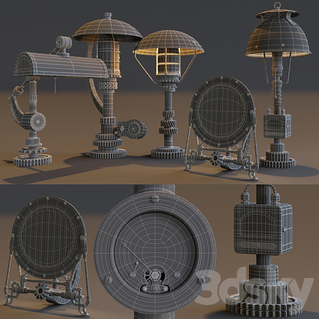 AVE Machine Brothers Lamps Set 3DSMax File - thumbnail 2