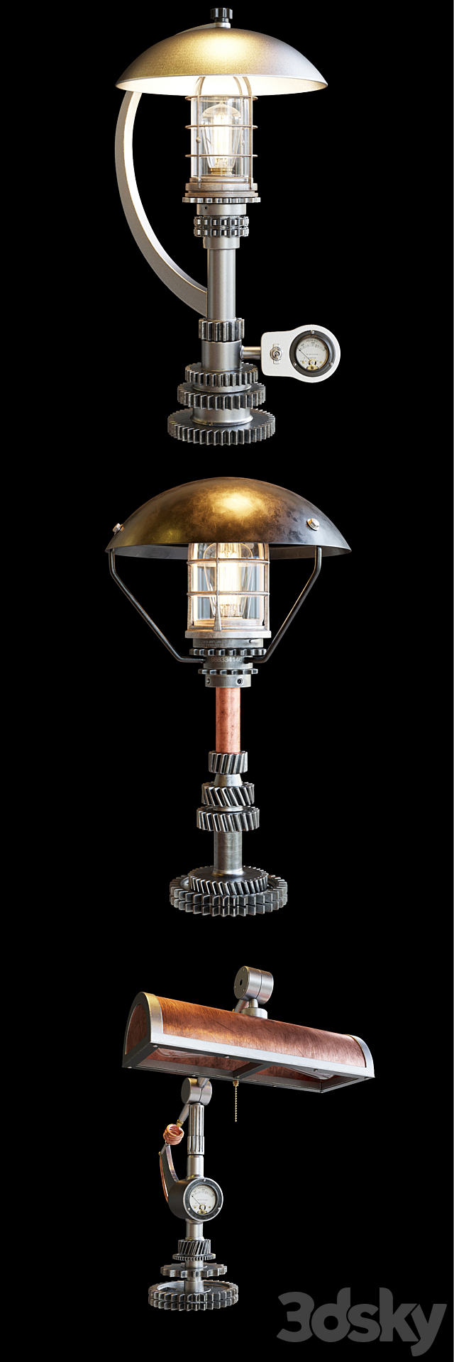 AVE Machine Brothers Lamps Set 3DSMax File - thumbnail 3