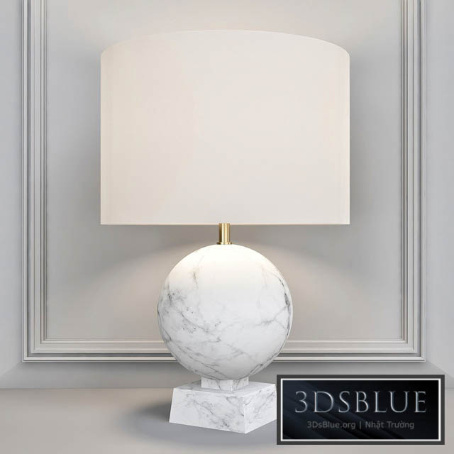 Baker Blanc Sculpte Table Lamp – Round 3DS Max - thumbnail 3