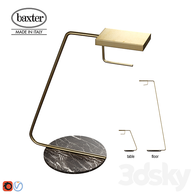 Baxter Blade table and floor lamp 3DSMax File - thumbnail 1