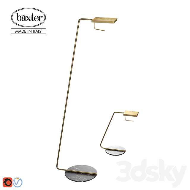 Baxter Blade table and floor lamp 3DSMax File - thumbnail 2