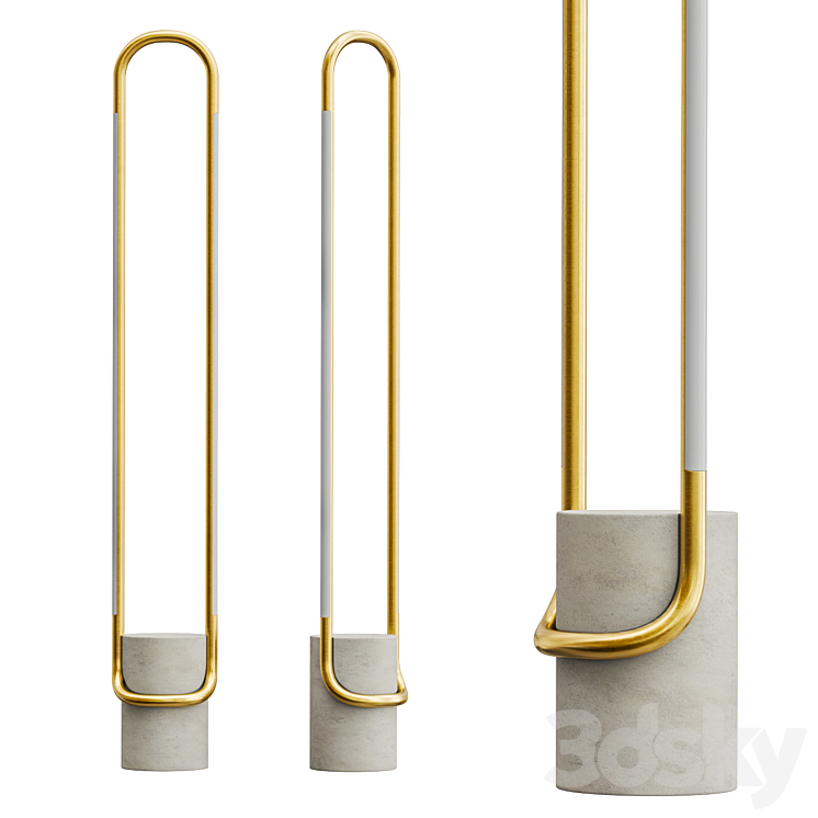 Beau Brass LED Floor Lamp 3DS Max - thumbnail 1