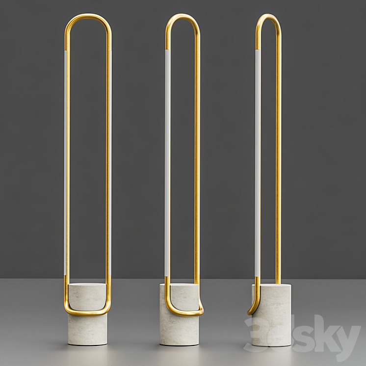 Beau Brass LED Floor Lamp 3DS Max - thumbnail 2