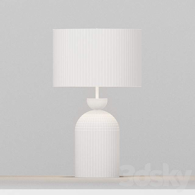 Bell jar table lamp 3DS Max Model - thumbnail 2