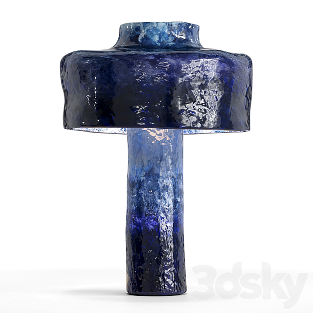 blue ceramic table lamp 3ds Max - thumbnail 1