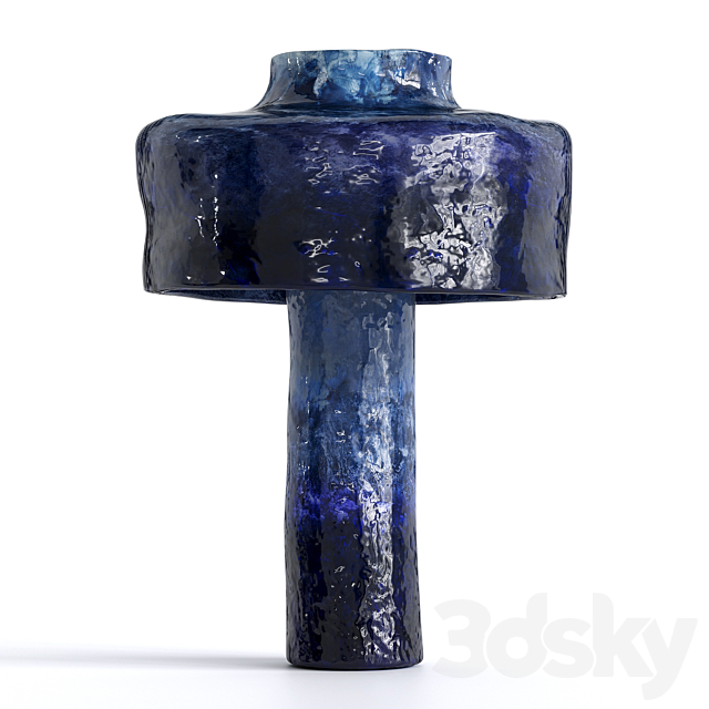 blue ceramic table lamp 3ds Max - thumbnail 2