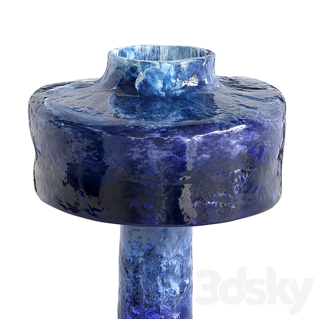 blue ceramic table lamp 3ds Max - thumbnail 3