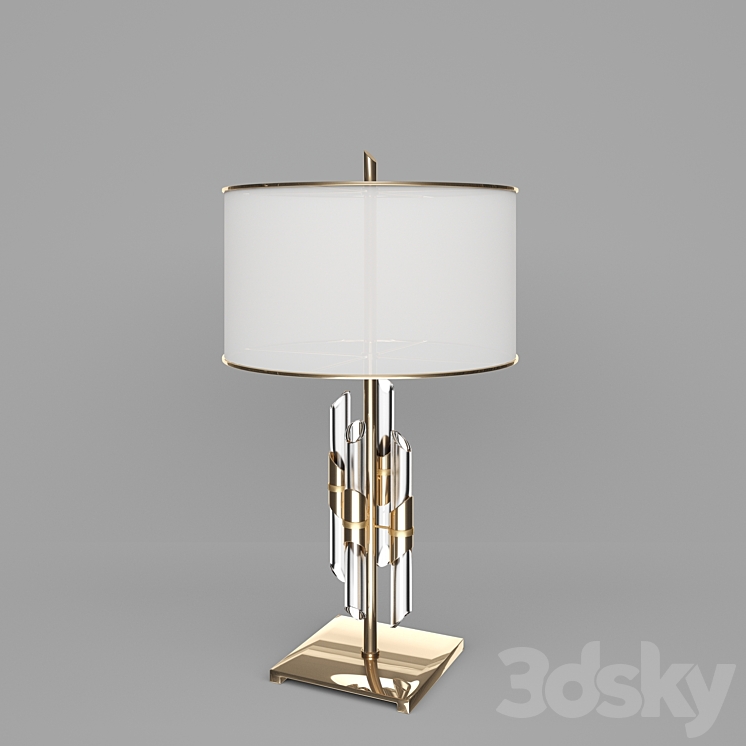 Brass and Crystal Rod Table Lamp 3DS Max - thumbnail 1