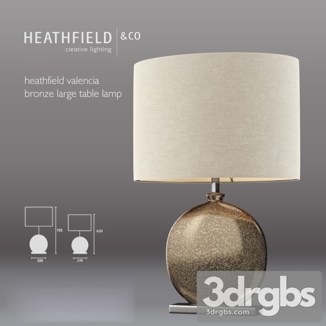 Bronze Textured Ceramic Table Lamp 3dsmax Download - thumbnail 1