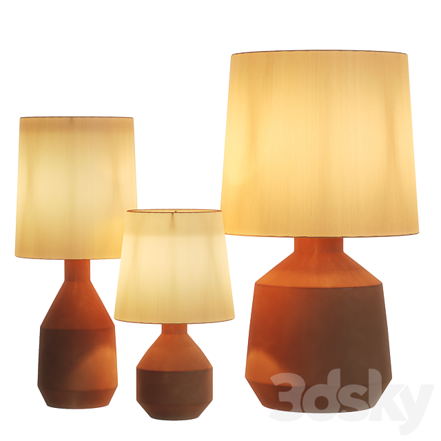 Brynn Table Lamp of Westelm (3 Models) 3DS Max Model - thumbnail 2