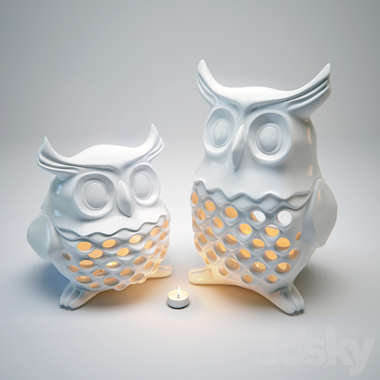 Candlestick OWL 3DS Max - thumbnail 1