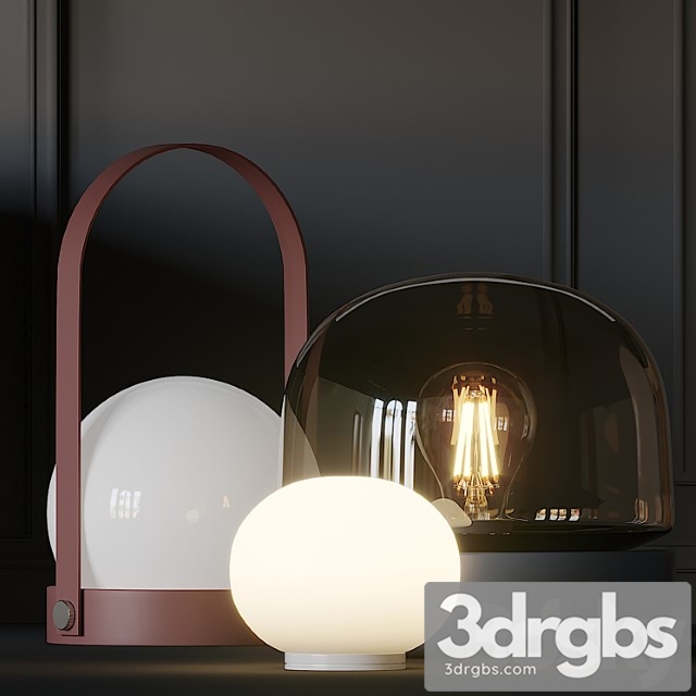 Carrie Stone And Mini Glo Ball T Table Lamps 1 3dsmax Download - thumbnail 1