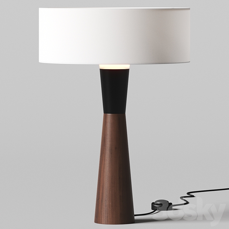 CB2 Exposior Walnut Table Lamp 3DS Max Model - thumbnail 1