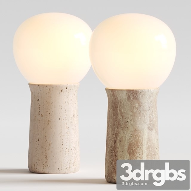 Cb2 fin travertine table lamp - thumbnail 1