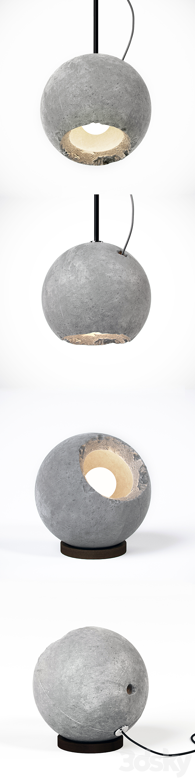 Cement droplight 3DS Max Model - thumbnail 2