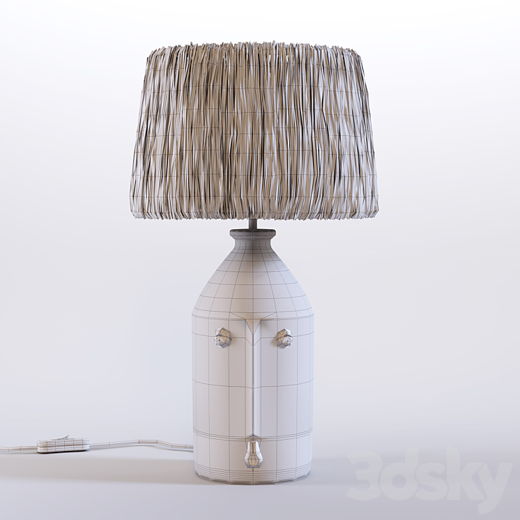 Ceramic and raffia lamp Manoni 3DS Max Model - thumbnail 2