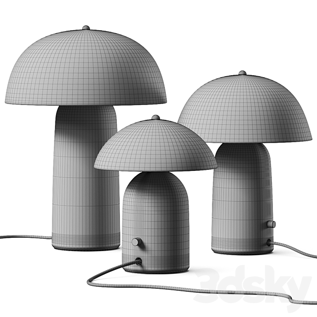 Ceramicah Raku Tera Lime Plaster Table Lamps 3DS Max Model - thumbnail 4