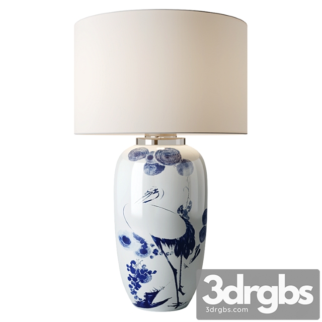 Chinoiserie ceramic table lamp - thumbnail 1