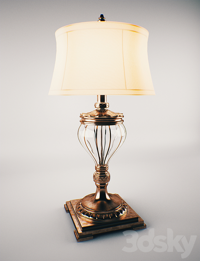 Classic Old Table Lamp 3DS Max Model - thumbnail 2