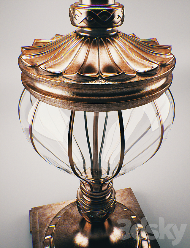 Classic Old Table Lamp 3DS Max Model - thumbnail 3