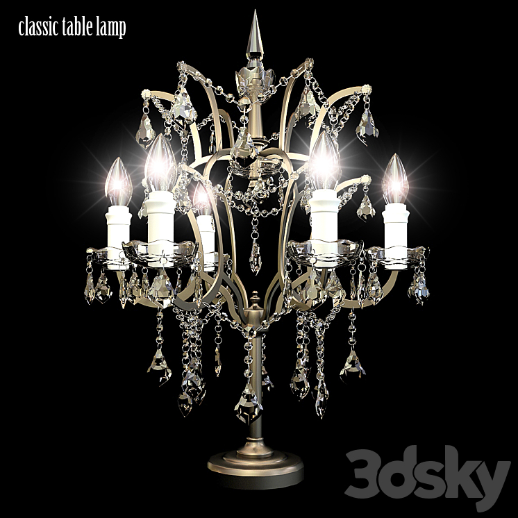 Classic table lamp 3DS Max - thumbnail 1