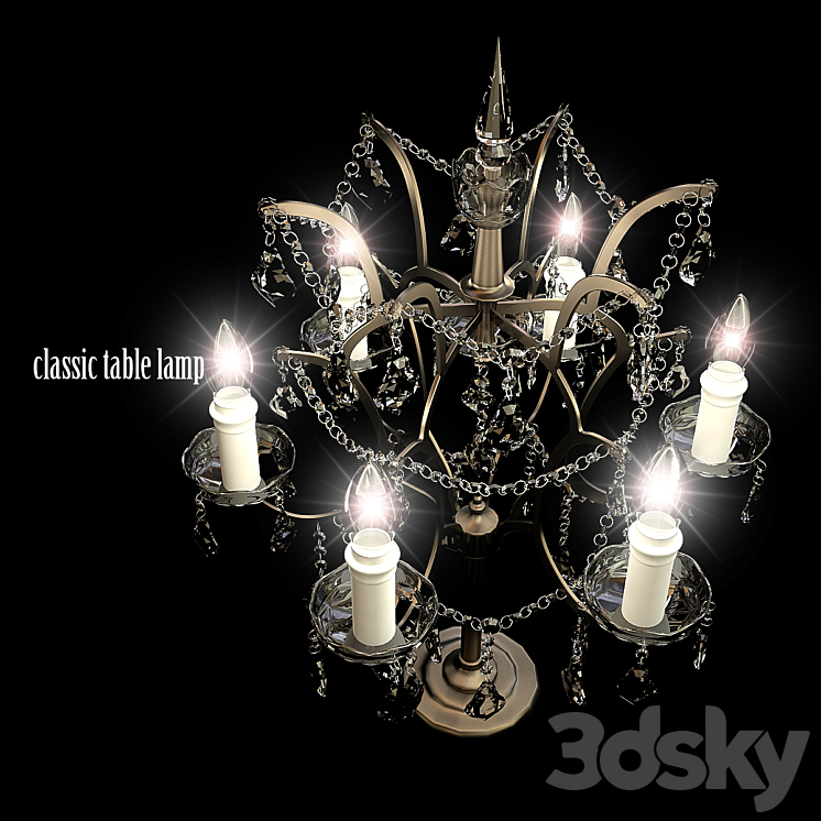 Classic table lamp 3DS Max - thumbnail 2