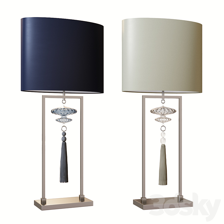 Constance nickel and indigo table lamp 3DS Max Model - thumbnail 1