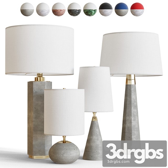 Contemporary table lamps in concrete and marble - thumbnail 1