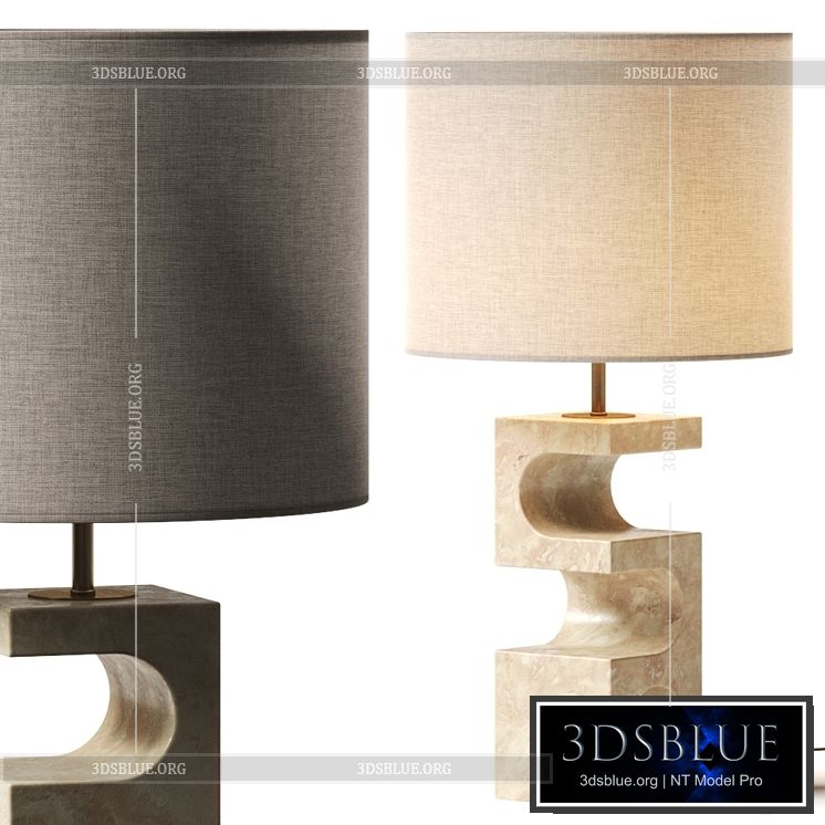 Crate and Barrel Boveda Stone Table Lamp 3DS Max - thumbnail 3